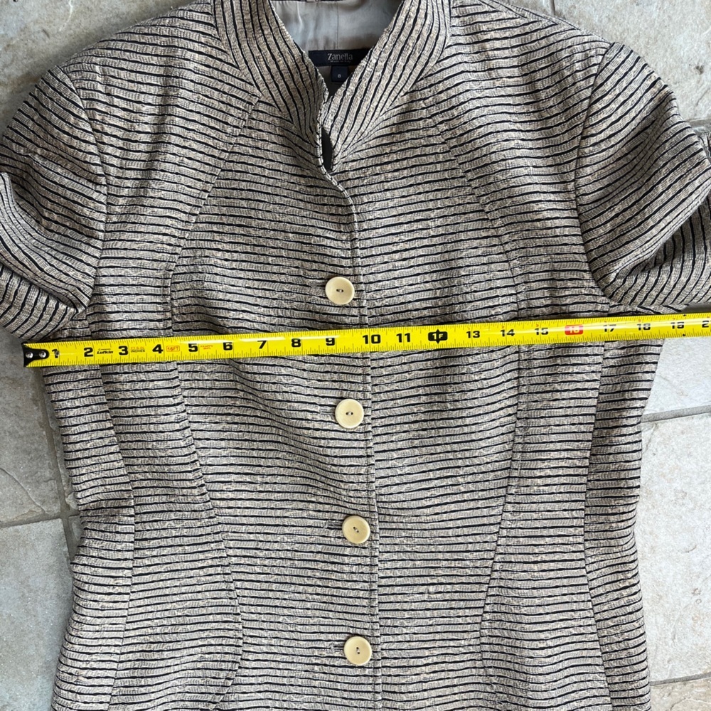 Zanella Italy Metallic Stripe Blazer 8 Dark Academia Heritage Luxe Jacket Office - Picture 10 of 10